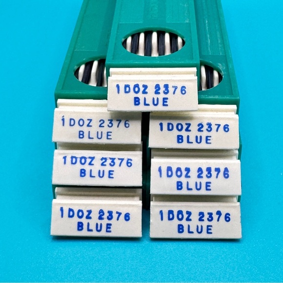 ✏️ Vintage Berol Eagle Turquoise 2376 Blue Drafting Leads – NOS Lot of 7 Tubes - Picture 2 of 3